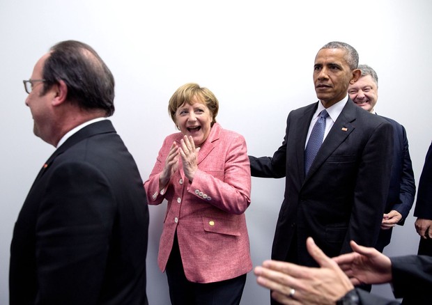 Obama e Angela Merkel (Foto: Reprodução)