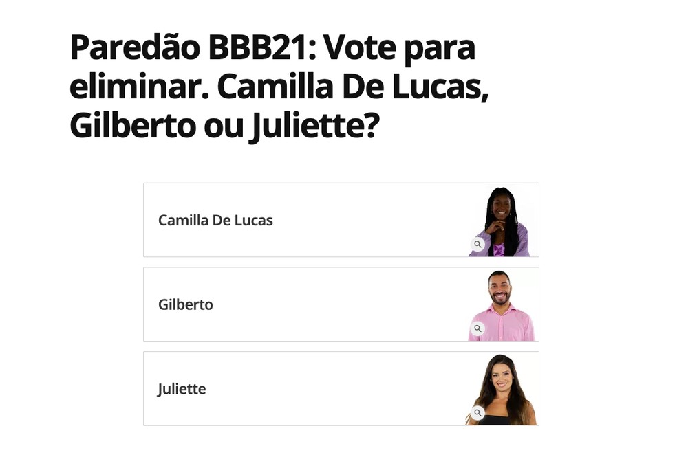 Camilla, Gilberto ou Pocah estão no último paredão do ...