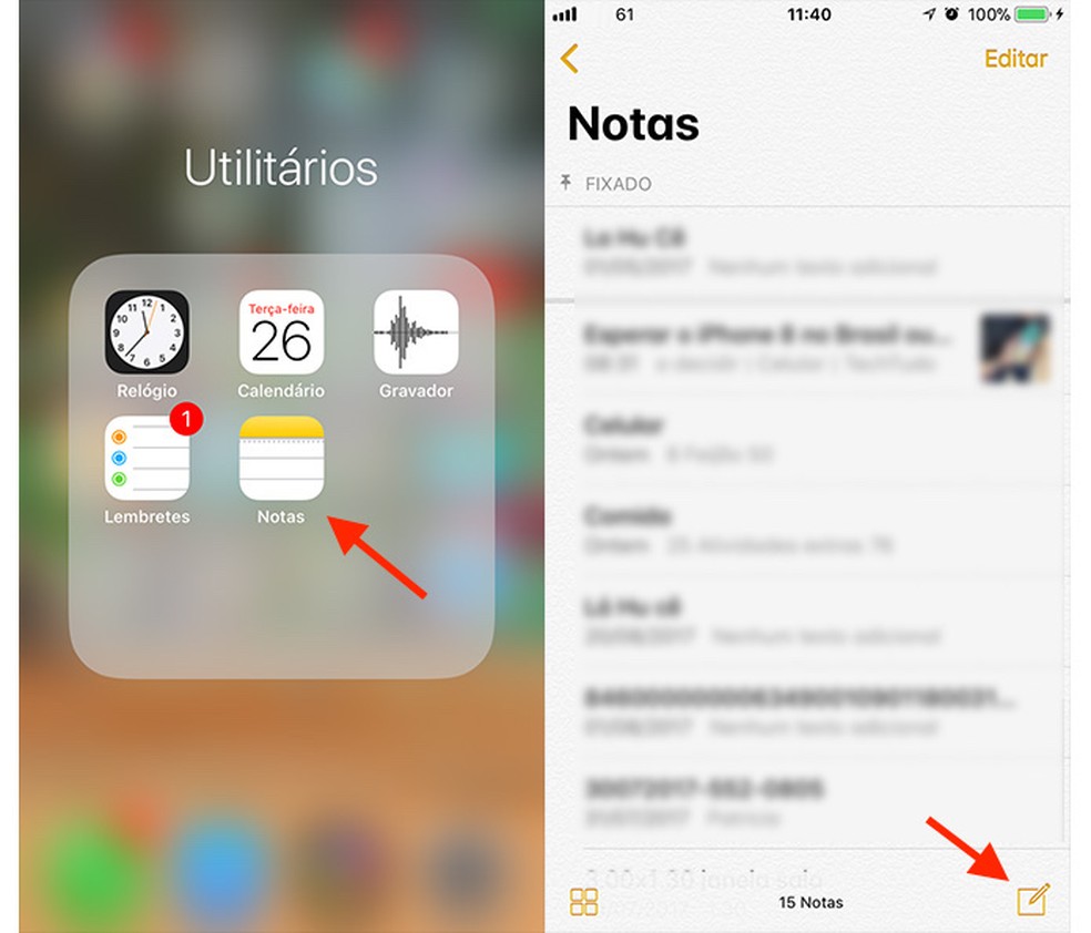 Como Criar Tabelas No Aplicativo Notas Do Iphone Com O Ios 11 Sistemas Operacionais Techtudo