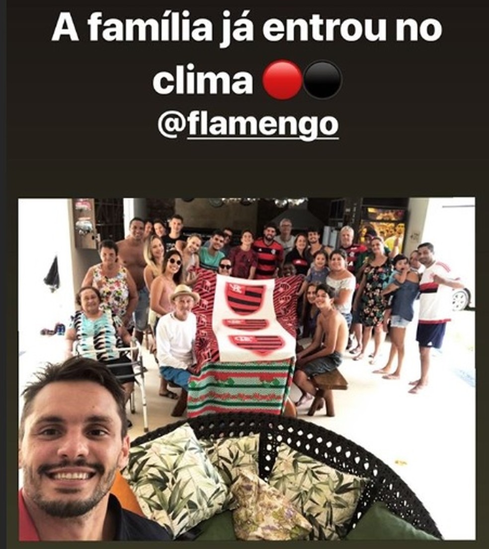 Post de Rodrigo Caio mostra a famÃ­lia "no clima" do novo clube â€” Foto: ReproduÃ§Ã£o/Instagram