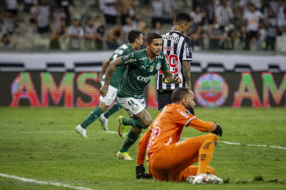 Gol de Dudu decidiu duelo entre Palmeiras e Atlético-MG na semifinal da 2021 — Foto: Staff Images/Conmebol