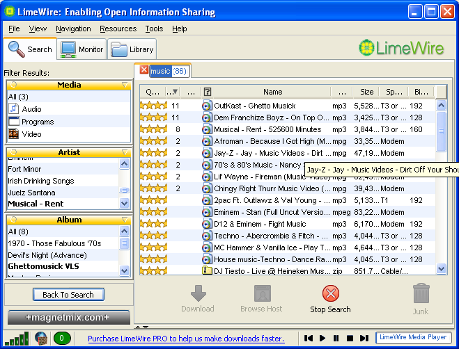 LIMEWIRE MUSIC GRATIS SCARICARE