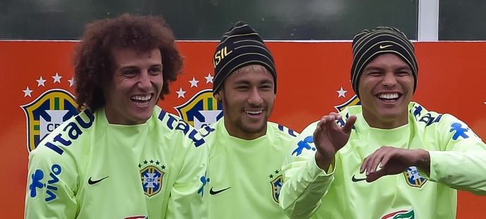 David Luiz, Neymar e Thiago Silva, Copa do Mundo (Foto: Getty Images)