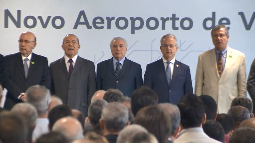 InauguraÃ§Ã£o do novo aeroporto de VitÃ³ria, com a participaÃ§Ã£o de autoridades, incluindo o presidente Michel Temer (MDB) (Foto: Ari Melo/ TV Gazeta)