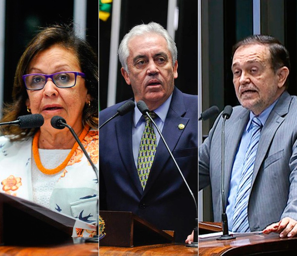 Lídice da Mata, Otto Alencar e Walter Pinheiro votaram a favor do afastamento de Aécio Neves do senado (Foto: Arte G1)