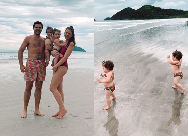 Fabiana Justus passou o Carnaval na praia com o marido, Bruno D'Ancona e as filhas. Chiara e Sienna (Foto: Reprodução / Instagram)