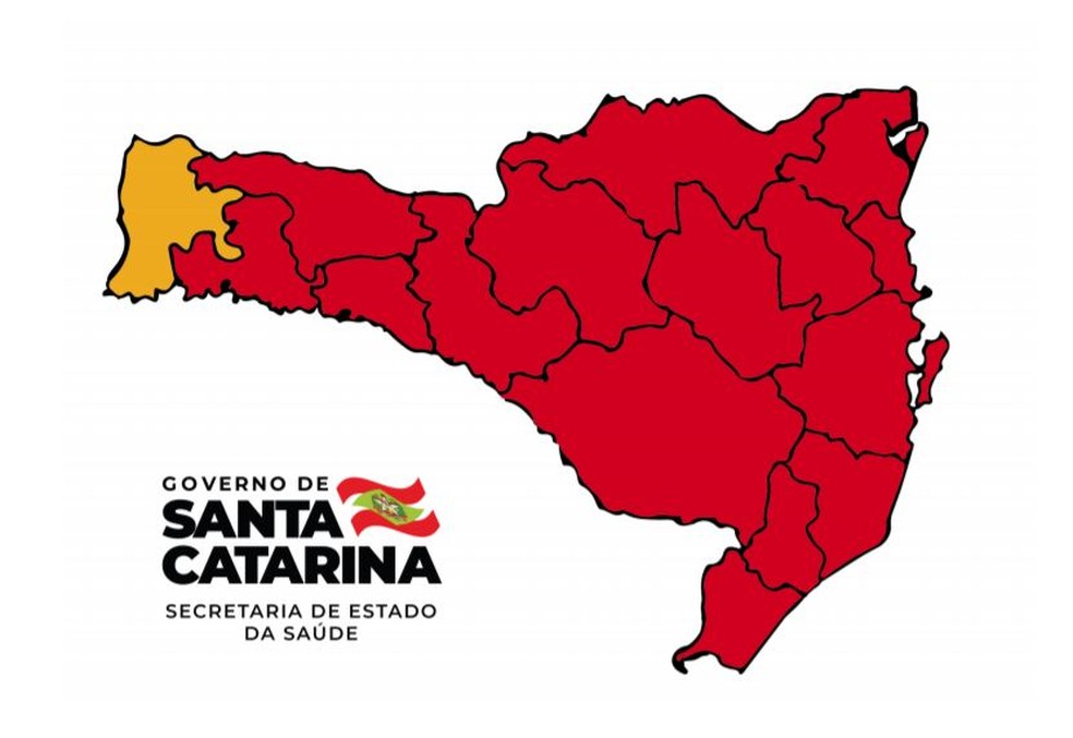 Mapa de risco paraa Covid-19 em SC - atualização de 2 de dezembro — Foto: Reprodução/SES
