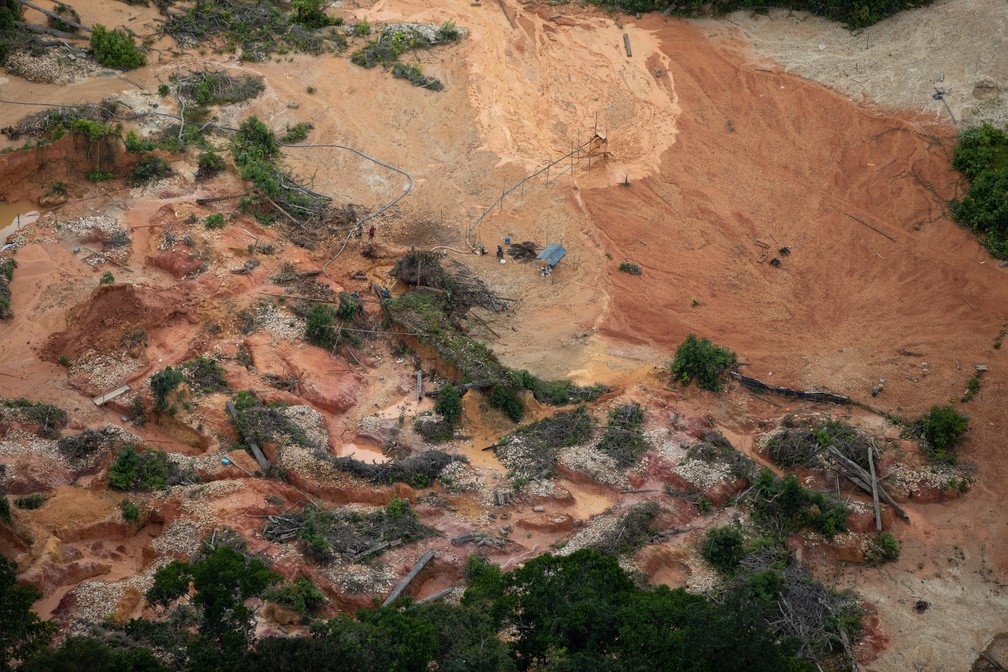 Voo realizado em janeiro pela HAY flagrou o avanço do garimpo e destruição ambiental na Terra Yanomami — Foto: © Bruno Kelly/HAY