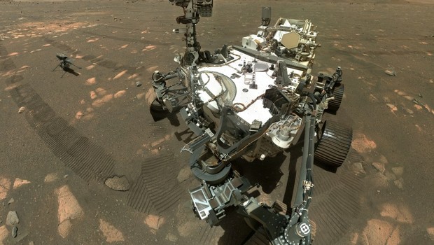 perseverance, rover, drone, marte, planeta vermelho, nasa, robô, espaço, ingenuity (Foto: NASA/JPL-Caltech/MSSS)