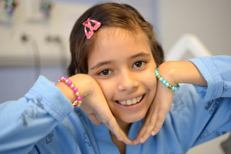 Samantha elogiou a iniciativa de Laura. — Foto: Divulgação/Hospital Pequeno Príncipe