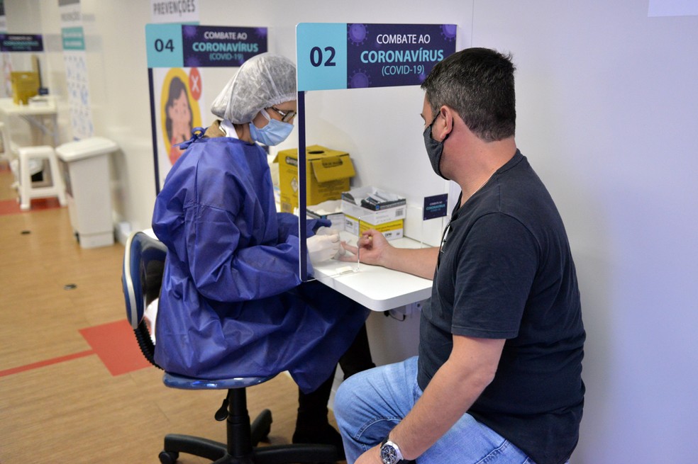 Teste de morador para coronavírus em Limeira — Foto: Adilson Silveira/ Prefeitura de Limeira