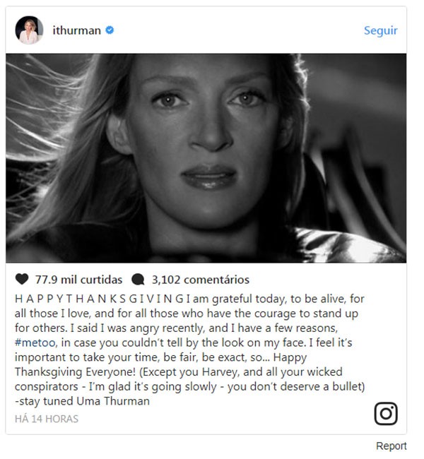 Uma Thurman (Foto: Instagram)