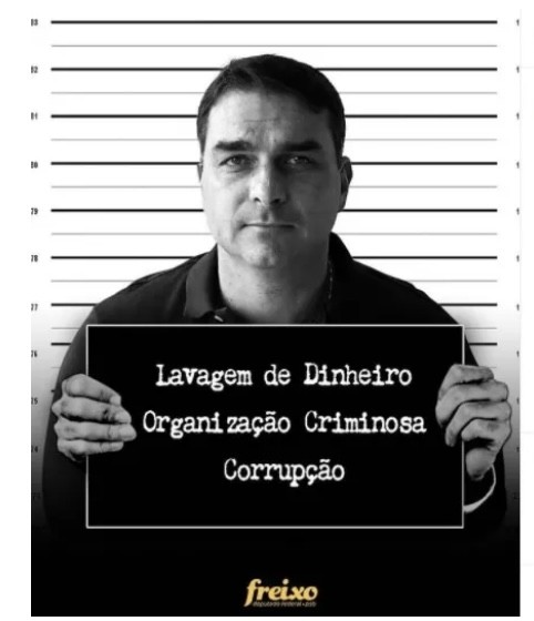 Montagem com imagem de Flávio Bolsonaro publicada pelo deputado Marcelo Freixo nas redes sociais 