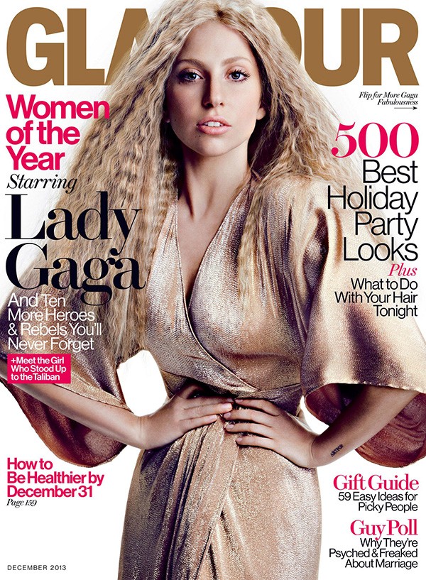 Lady Gaga na capa da Glamour em 2013 (Foto: Divulgação)