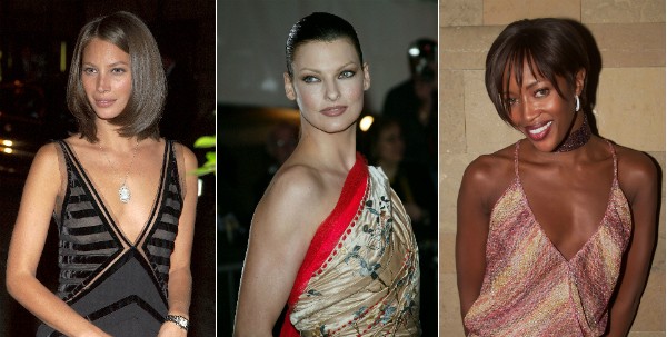 As modelos Naomi Campbell, Chirsty Turlington e Linda Evangelista (Foto: Getty Images)