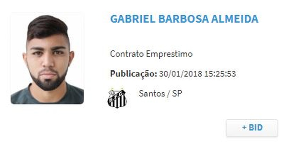 Gabigol aparece no BID e já pode estrear pelo Santos (Foto: Reprodução)