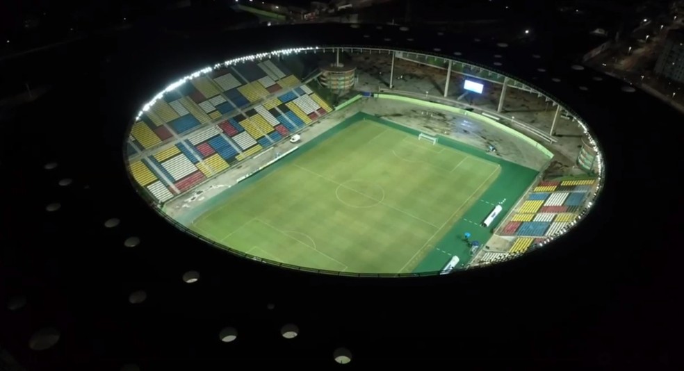 Estádio Kleber Andrade, em Cariacica, Espírito Santo — Foto: Reprodução/TV Educativa