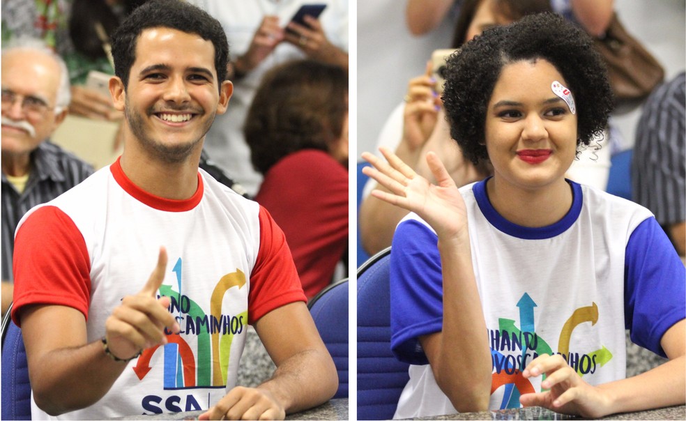 Pedro Mota de Albuquerque e Maria Brenda Clemente Lima garantiram os primeiros lugares nas modalidades geral e cotista, respectivamente (Foto: Marlon Costa/Pernambuco Press)