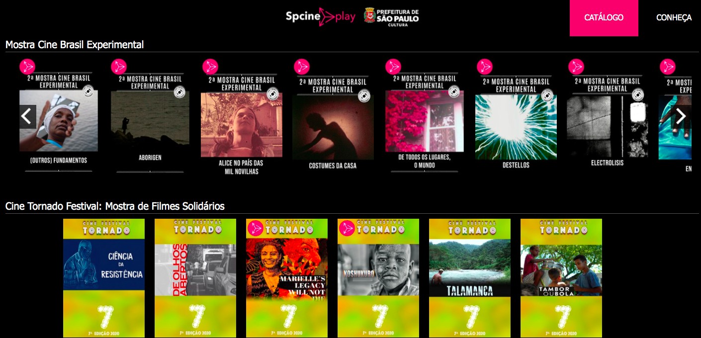 A plataforma digital Spcine Play, da empresa de cinema e audiovisual Spcine, teve um crescimento de visualizações durante a pandemia (Foto: Reprodução)