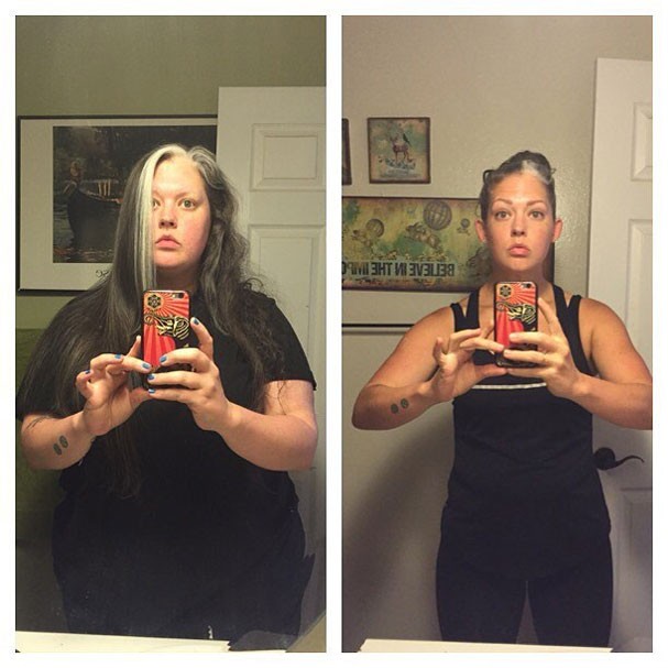 Antes e depois de Misty Mitchell (Foto: Reprodução/Instagram) Antes e depois de Misty Mitchell (Foto: Reprodução/Instagram)