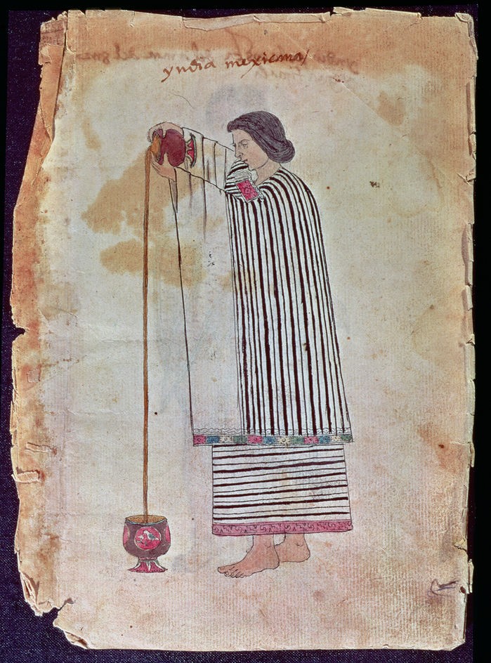 Mural mostra mulher preparando chocolate quente (Foto: Reprodução/MUSEO DE AMERICA, MADRID)