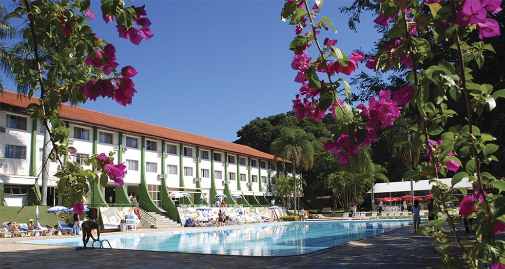 Área de piscina no Eldorado Atibaia Eco Resort Hotel — Foto: Eldorado Atibaia Eco Resort Hotel