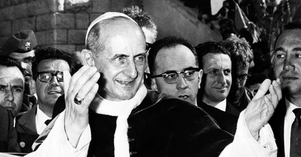 Papa Paulo VI durante visita a Nazaré em 5 de janeiro de 1964 (Foto: AFP)