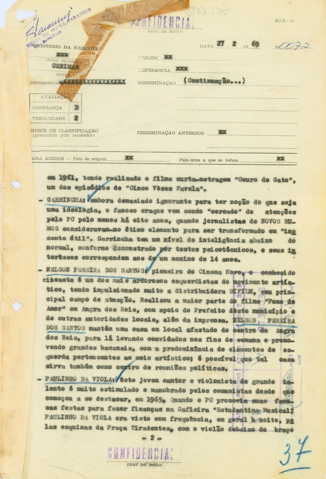 Garrincha foi chamado de 'idiota Ãºtil' em documento da ditadura encontrado no Arquivo do Estado do Rio 