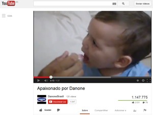 Vídeo veiculado no canal da Danone no YouTube (Foto: Reprodução/YouTube)