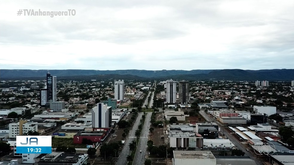Vista da região central de Palmas — Foto: Reprodução/TV Anhanguera
