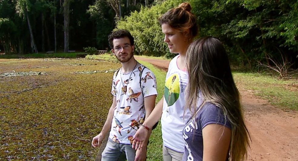 Estudantes da Unesp de rio Claro perceberam a presença do animal na Floresta (Foto: Reprodução/EPTV)
