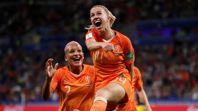 Groenen comemora o gol da vitÃ³ria da Holanda