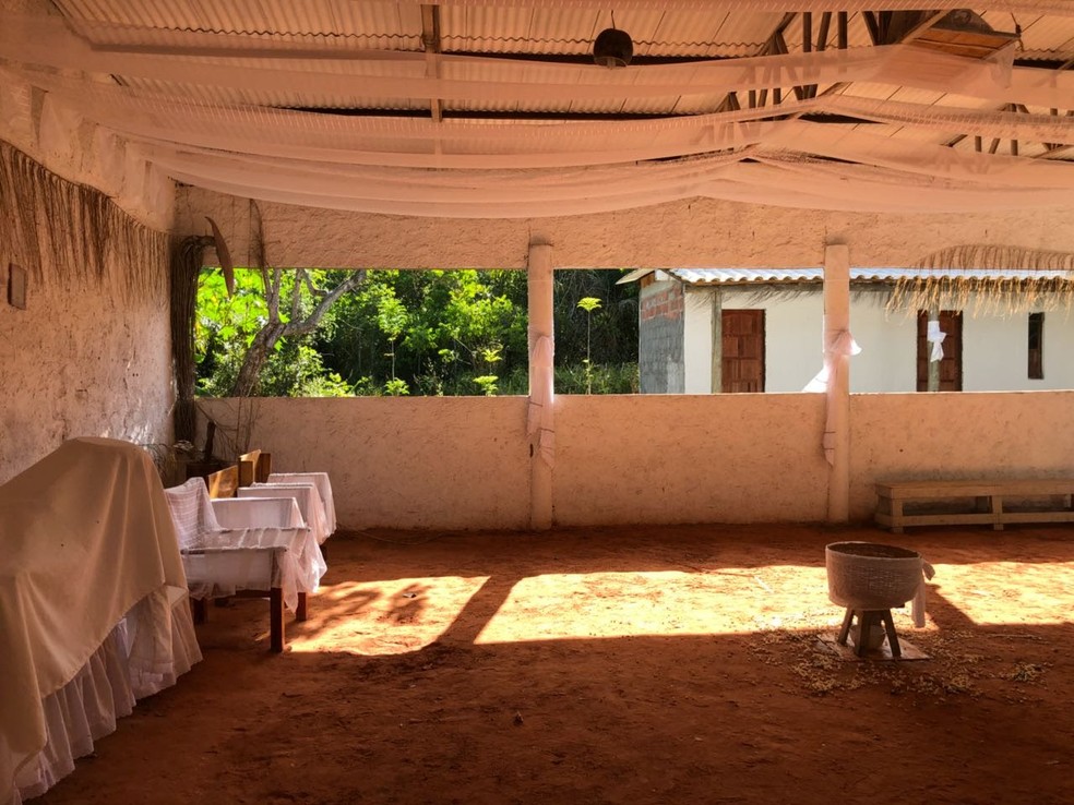 Terreiro de camdomblé Unzo N'ganga, em Camaçari, onde a filha de Solange Borges é a Mãe de Santo  — Foto: Arquivo Pessoal
