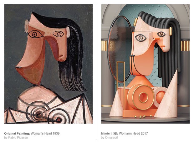 Design transforma pinturas de Picasso em imagens 3D (Foto: Divulgação)