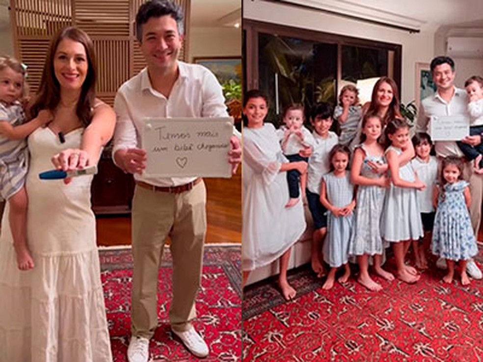 Casal com 10 filhos anuncia nova gestação: 'Mais um bebê chegando' — Foto: Reprodução/Instagram