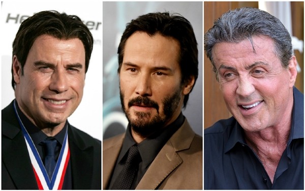 John Travolta, Keanu Reeves e Sylvester Stallone (Foto: Getty Images)