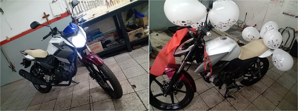 Motoboy que se acidentou durante entrega recebeu surpresa de amigos — Foto: Arquivo Pessoal