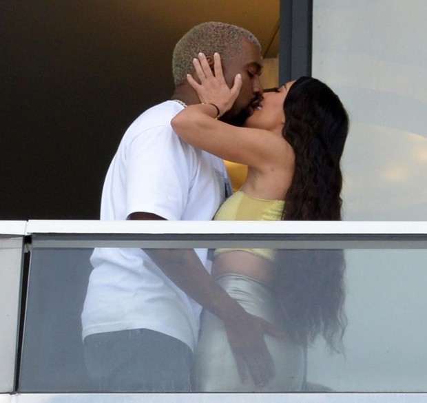 Kim Kardashian e Kanye West (Foto: BackGrid)