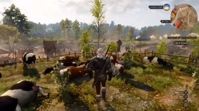 Fature uma grana alta em The Witcher 3 executando dezenas de vacas (Foto: Reprodução/YouTube)