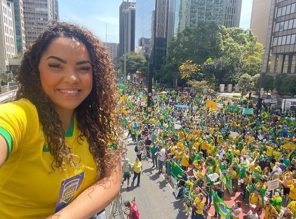 Prefeita de Bauru, Suéllen Rosim, é multada pelo governo de SP pelo não uso de máscara contra Covid — Foto: Reprodução/Instagram