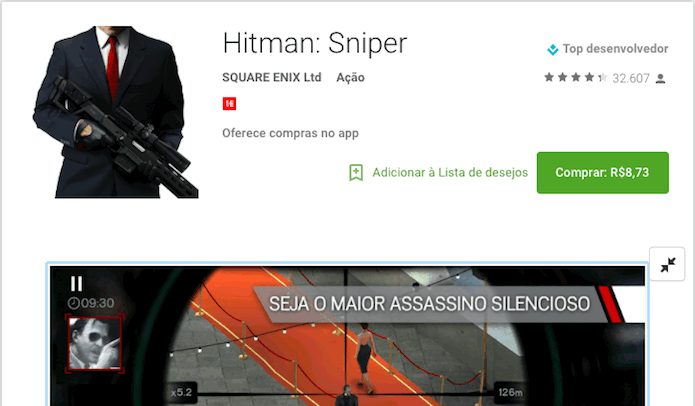 Hitman: Sniper: o jogo entra em promoção ocasionalmente na Google Play (Foto: Reprodução/Victor Teixeira)