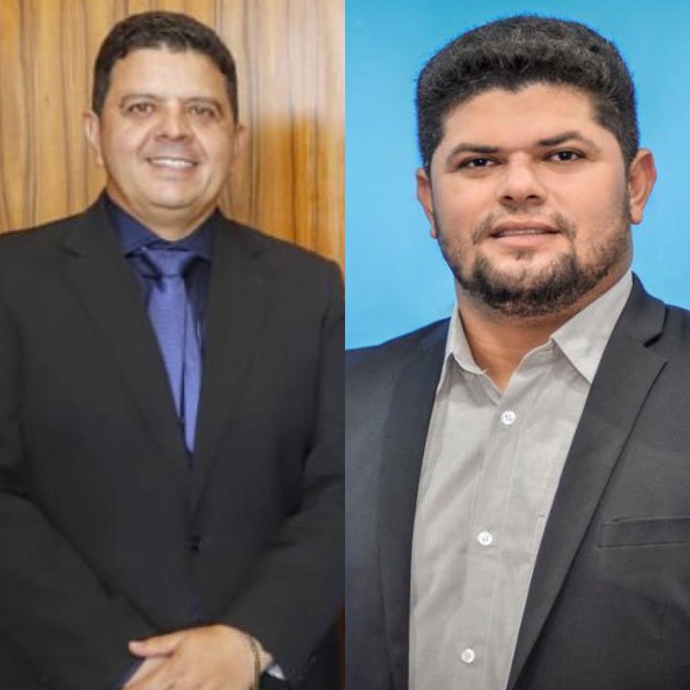Prefeito Erivelton Teixeira Neves (à esquerda) e o vereador Lindomar da Silva Nascimento viraram réus em processo — Foto: Divulgação/Redes sociais e Câmara de Vereadores de Carolina (MA)