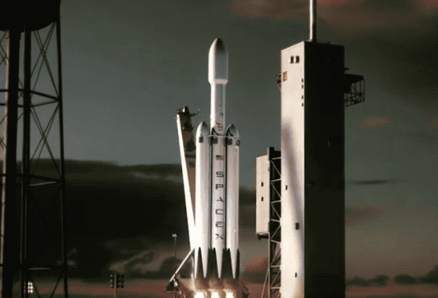 Projeção do lançamento da Falcon Heavy (Foto: Divulgação / SpaceX)