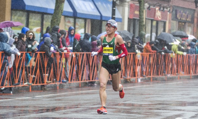 O japonês Yuki Kawauchi na Maratona de Boston