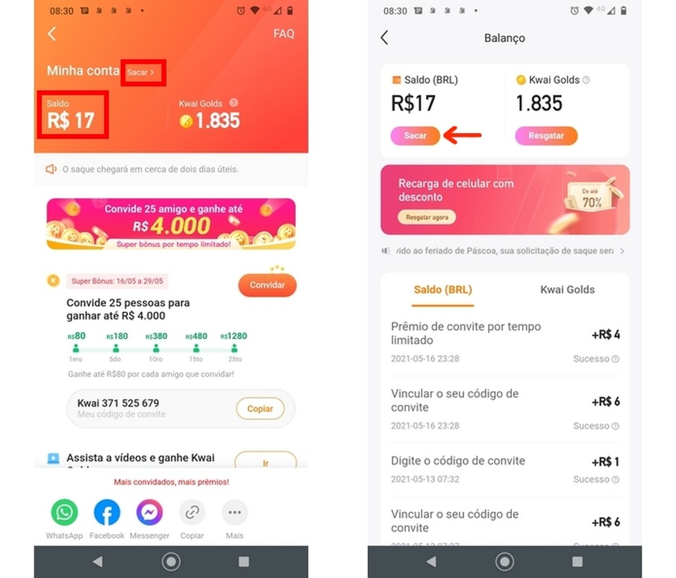 como sacar dinheiro no kwai redes sociais techtudo