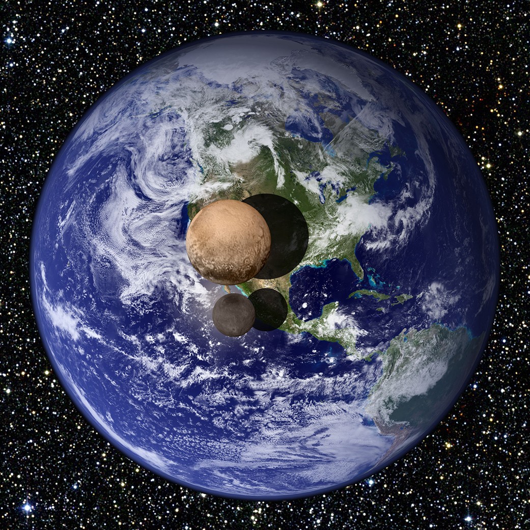 Diâmetro de Plutão corresponde a 18,5% do da Terra, e o de Caronte a 9,5% (Foto: NASA)