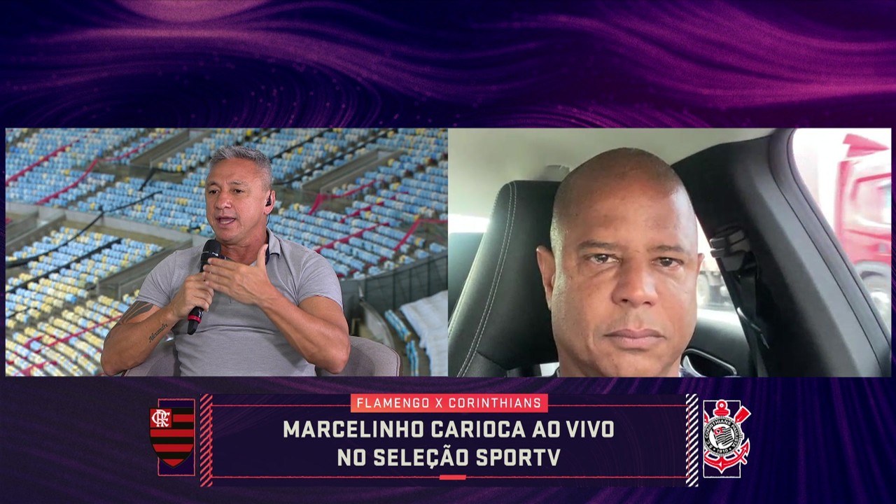 Marcelinho Carioca chora com discurso de Paulo Nunes no Seleção Sportv: 'Maior ídolo do Corinthians'