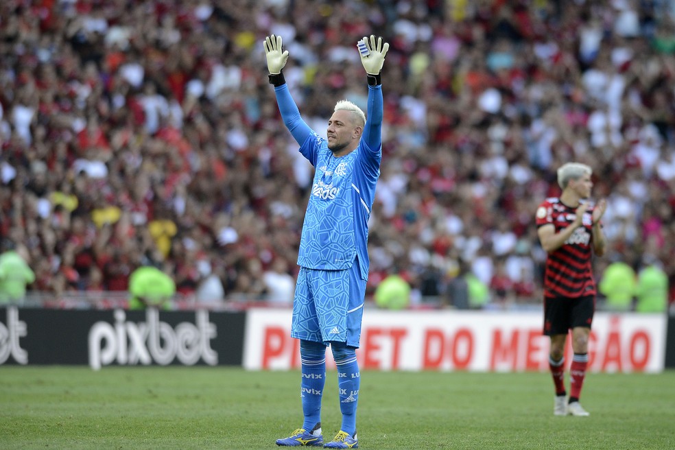 Diego Alves, em sua última partida pelo Flamengo — Foto: Alexandre Durão