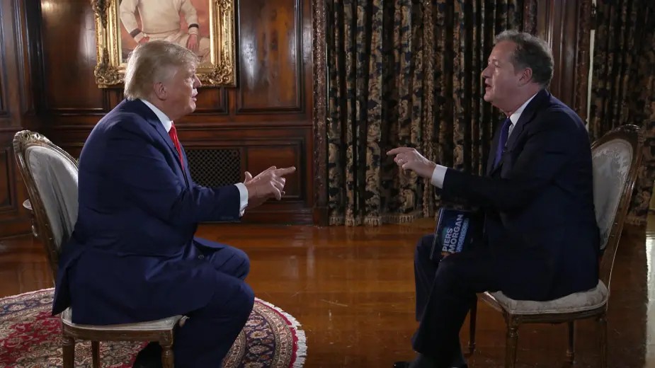 Donald Trump sendo entrevistado por Piers Morgan em 2022 (Foto: reprodução)
