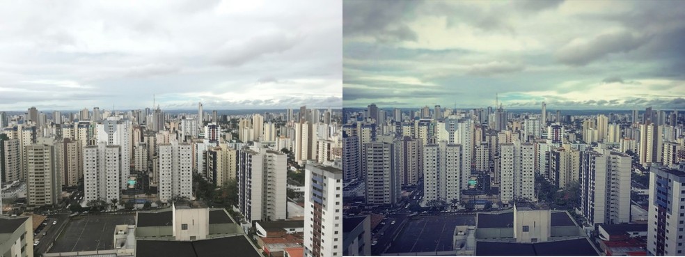 Antes e depois de uma imagem editada usando todas as opções oferecidas pelo Instagram (Foto: Reprodução/Marvin Costa)
